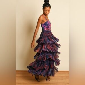 HUTCH x ANTHROPOLOGIE Mariah Tulle Maxi Dress Size 2P EUC